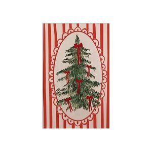 Striped Bows Christmas Tree Unframed Canvas Wall Art  24" X 36"